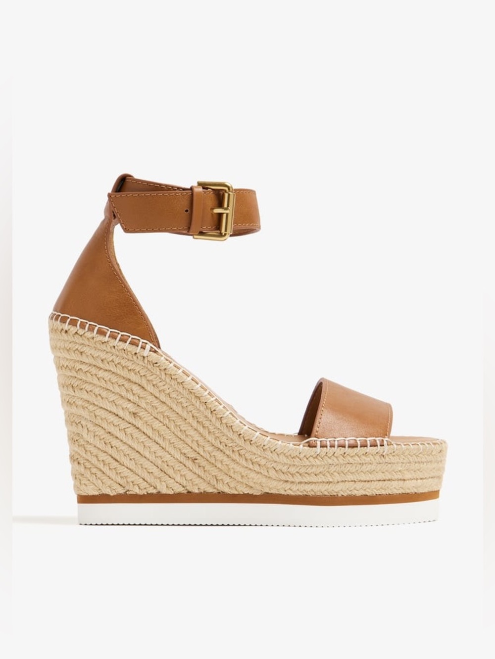 See By Chloe Glyn Espadrille Platform Wedge Leather Sandals Sz 40 BNWB - Picture 4 of 14